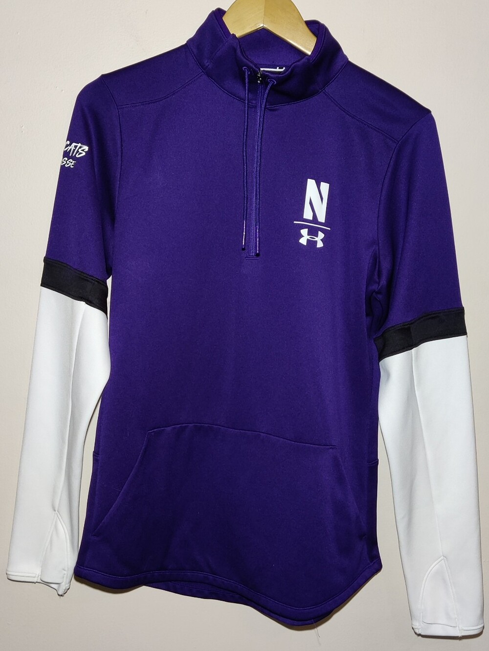 Under Armour Running Hoodie Womens M Medium Northwestern Wildcats 1/4 Zip Purple